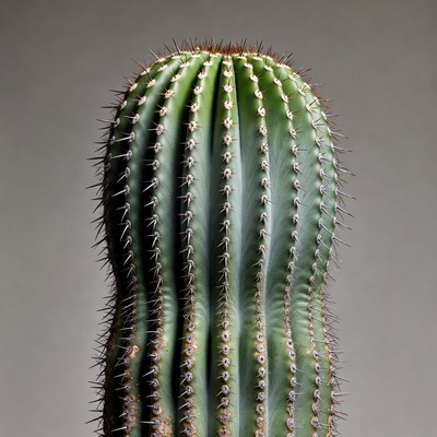 Tall Spiny Green Cactus Plant