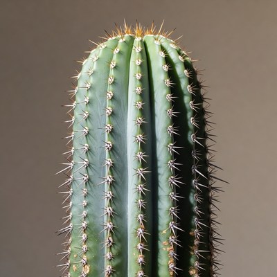 Tall spiny green cactus plant