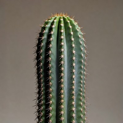 Tall spiny green cactus plant