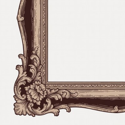 Ornate Vintage Picture Frame Illustration