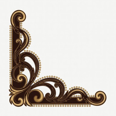 Ornate Brown Corner Border Design