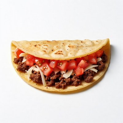 Beef Taco with Tomatoes and Cheese
