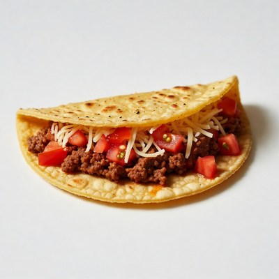 Beef Taco with Tomatoes and Cheese