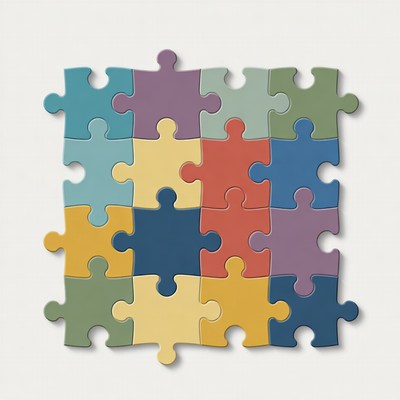 Colorful Jigsaw Puzzle Pieces