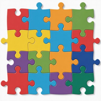 Colorful Jigsaw Puzzle Pieces
