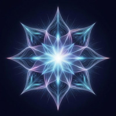 Glowing Blue Snowflake Illustration