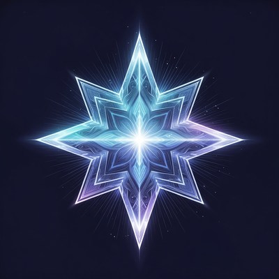 Glowing Blue Starburst Illustration