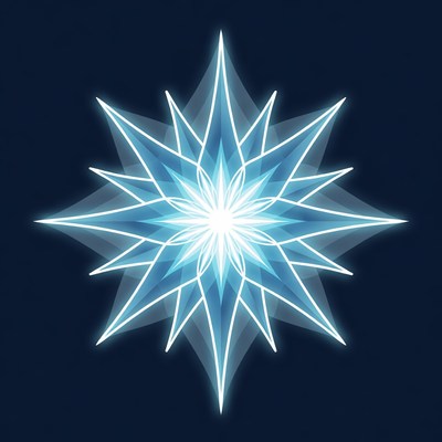 Glowing Blue Snowflake Illustration