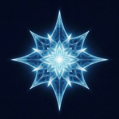 Glowing Blue Snowflake Illustration