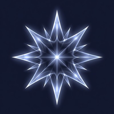 Glowing Blue Star on Dark Background