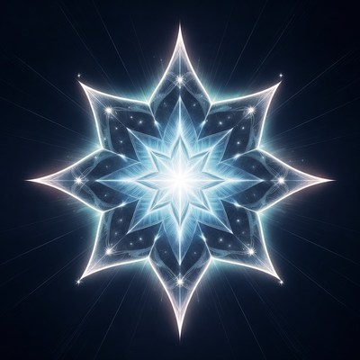 Glowing Blue Snowflake Illustration