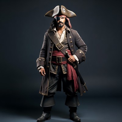 Pirate man in tricorn hat