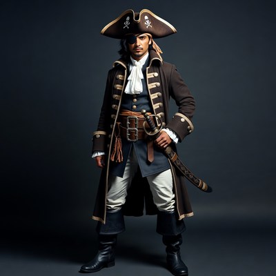 Man in pirate costume with sword