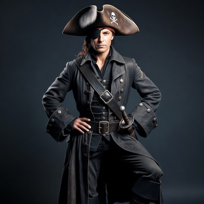 Pirate man in tricorn hat