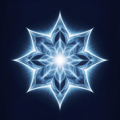 Glowing Blue Snowflake