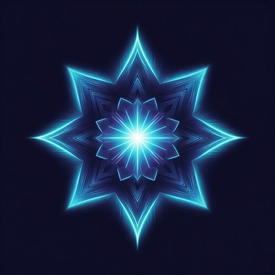 Glowing Blue Neon Star