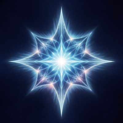 Glowing Blue Starburst on Dark Background