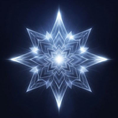 Glowing Blue Snowflake