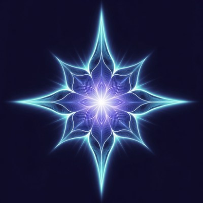 Glowing Blue Star-Shaped Flower