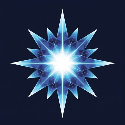Glowing Blue Starburst on Dark Background