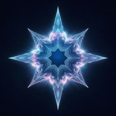 Glowing Blue Star of David