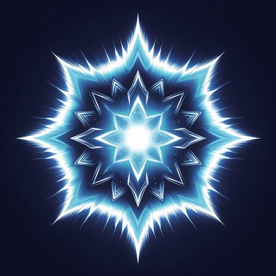 Glowing Blue Snowflake Illustration