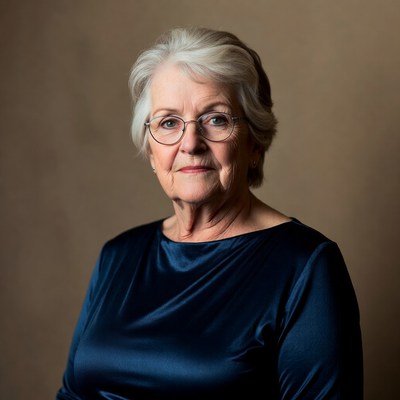 Elderly woman in glasses