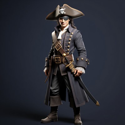 Pirate man in tricorn hat