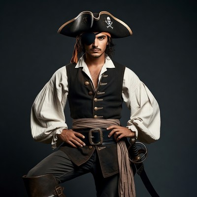 Man in pirate costume with eyepatch