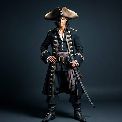 Man in pirate costume with sword