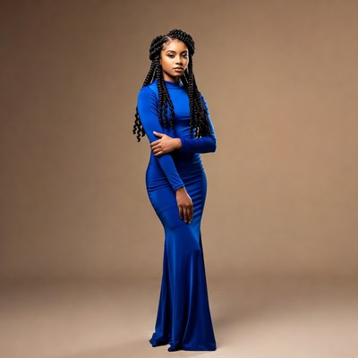 African-American woman in blue gown