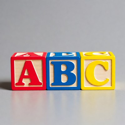 Red Blue Yellow ABC Blocks