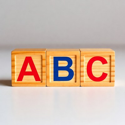 Wooden ABC Blocks on White