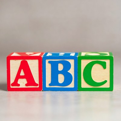 Red Blue Green ABC Wooden Blocks