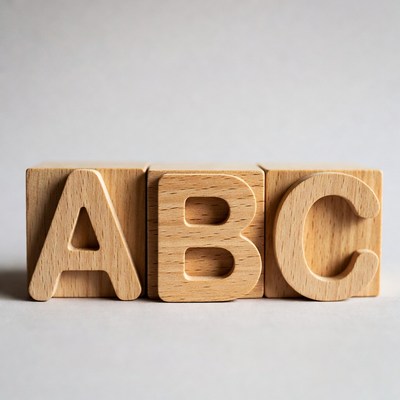 Wooden ABC Blocks on White