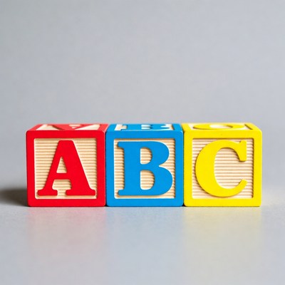 Red Blue Yellow ABC Blocks