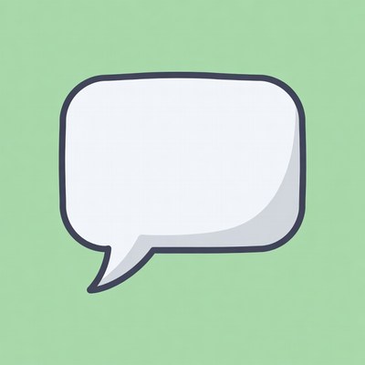 Empty Speech Bubble on Green Background