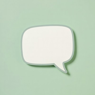 Blank Speech Bubble on Green Background