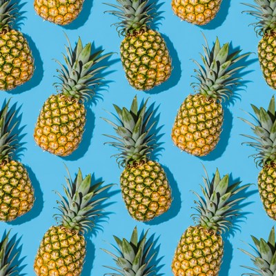 Pineapple pattern on blue background