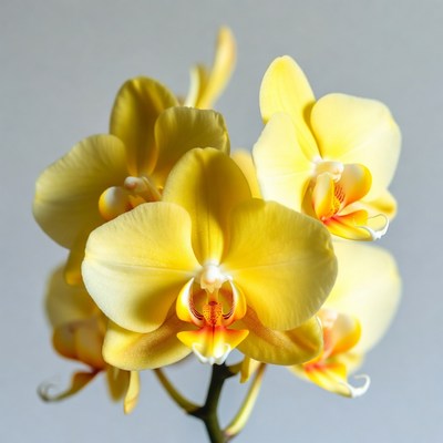 Yellow Orchid Bloom on Stem