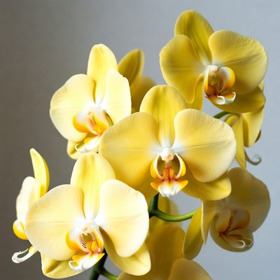 Yellow Phalaenopsis Orchids Blooming