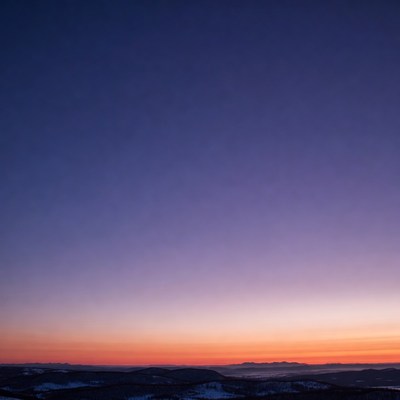 Snowy Mountain Sunset Landscape