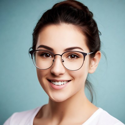 Smiling woman with glasses