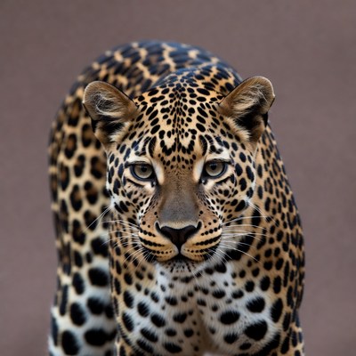Leopard staring with spotted fur