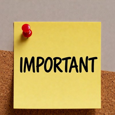 Important Note on Corkboard