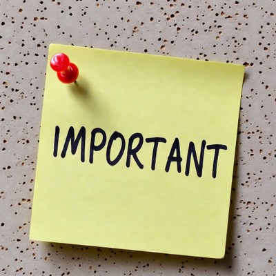 Important Note on Corkboard