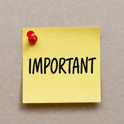 Important Note Pinned on Board