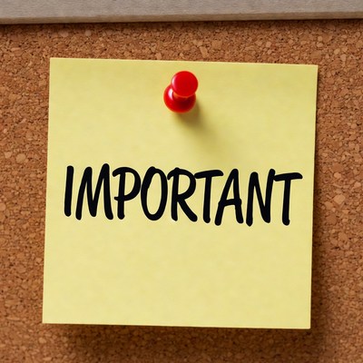 Important Note on Corkboard