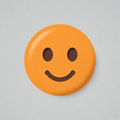 Smiling Orange Emoji Face