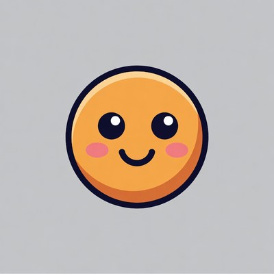 Cute Smiling Yellow Emoji Face